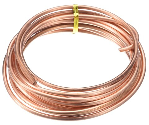 sourcing map Soft Copper Wire (8 Gauge, 11.5 FT), 99.9% Pure Bare Copper Wire 3mm Solid Craft Wire for DIY Crafting Gardening Decoration (3.5Meter)