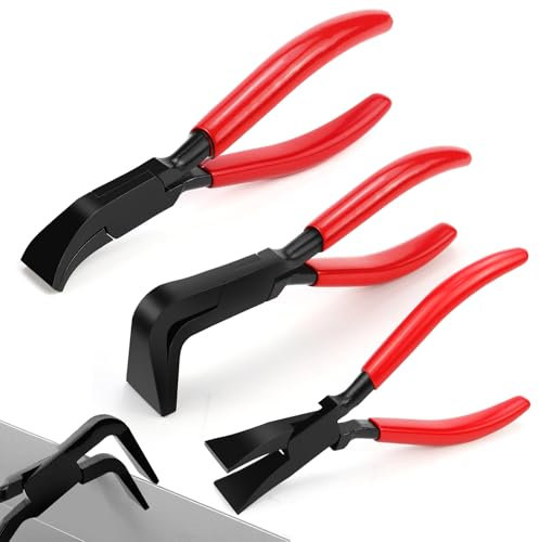 LPZMPZ Juego de 3 alicates plegables, 0 45 y 90 grados, minialicates de chapa, alicates de chapa anchos, 22 mm, herramienta para techar, herramienta para doblar y alisar chapas
