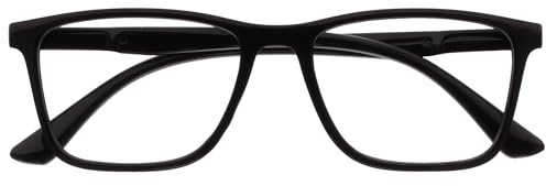 OPULIZE NYX Lunette anti lumiere bleue femme & homme - Lunette Loupe Ecran/Gaming - Anti-éblouissement, UV400, Légère - Rectangulaire - Noir - + 3,00