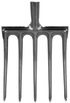 CHEOTIME Forca Giardino, forca Giardinaggio a 4 Denti, forca scavo in Acciaio ad Alto tenore di Carbonio per impieghi gravosi, forca Vanga in Acciaio forgiato per Fieno, (5 Denti)