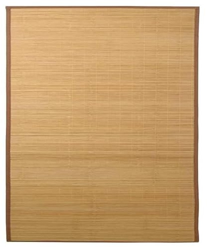 Elegans bambumatta 160 x 230 cm brun – naturlig golvbeläggning med polypropenkant för vardagsrum och sovrum | Hållbar och enkel skötsel | Perfekt för hushåll med husdjur