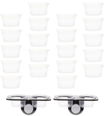 Beaupretty Plato de Alimentación para Reptiles con Ventosa, Doble Compartimento para Comida y Agua, Set de 2 Unidades, Accesorio para Terrarios y Cuidado de Geckos, Iguanas y Color Aleatorio