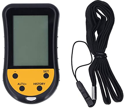 Alomejor Altimètre Numérique Portable, Boussole Multifonctionnelle, Thermomètre pour Randonnée en Plein Air, Voyage, ABS Léger