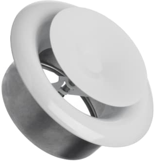 Ø 100mm / 4'' Adjustable Diffuser - Air Supply Valve - Ventilation Ducting Cover - Metal - White