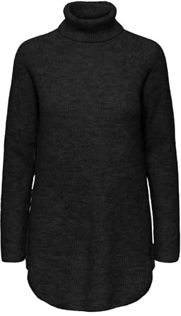 Pieces Femme Pcellen Ls Long Knit Noos BC Sweater, Noir, M EU