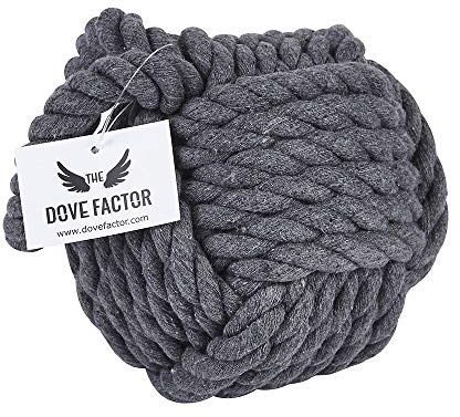 Nautical Rope Knot Weighted Fabric Door Stop (Grey)