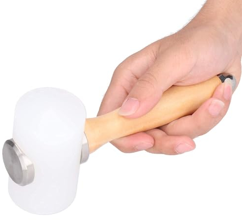Leder Werkzeug Nylon Hammer, Leder Schnitzhammer Nylon Hammer, DIY-Lederwarenhammer, Holzhammer in T-Form Mit Holzgriff Für Lederverarbeitung, Nylon Gummi Hammer mit Holzgriff