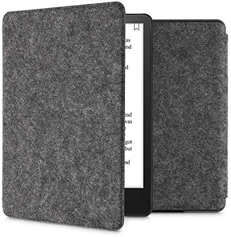kwmobile Hülle kompatibel mit Amazon Kindle Paperwhite 11. Generation 2021 - Filz Stoff eReader Schutzhülle Cover Case - Dunkelgrau