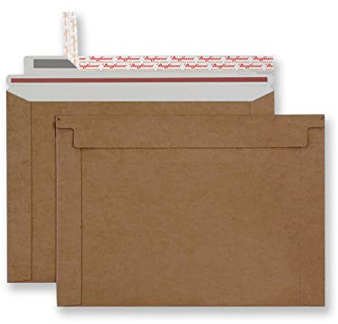 Bonfasvo Rigid Mailers 30 Pack 9.5 x 12.5 inches Brown Self Seal Stay Flat Bulk Cardboard Kraft No Bend Mailers Peel and Seal for Document Photos Pictures Papers Files CD