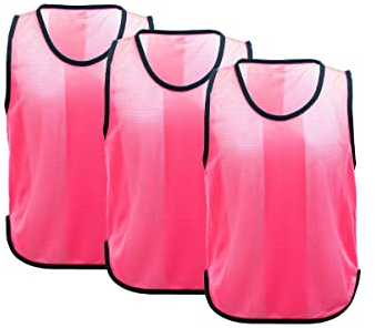 Cawila 3er Set Leibchen Uni ohne Logo für Kinder und Erwachsene, Markierungshemd, Sport Bibs, Trainingswesten, Trainingsleibchen