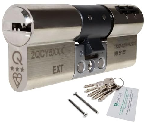 Nickel, 35/55 (90mm) greenteQ Orion TS007 3-Star Anti-Snap Euro Cylinder Lock Door Barrel