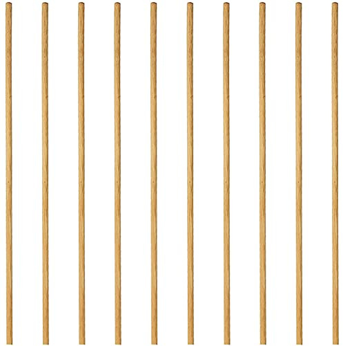 Wooden Broom Handle Stick Pole for Floor Mop Handle Brush Broom 4ft (48 inches) Long x 1/8 (28/29mm) Diameter Long Wooden Sticks for Rake, Hoe or Broom (1/8 (28/29mm), PACK OF 10)