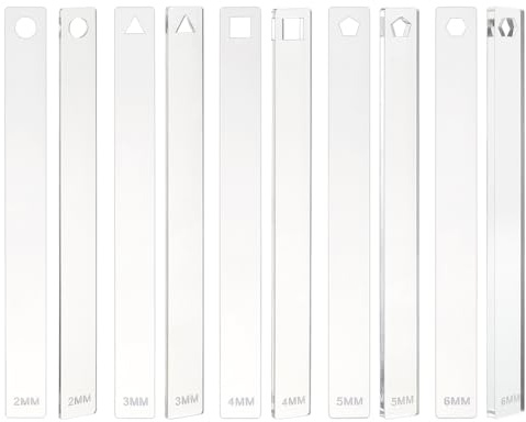 BENECREAT 10 piezas 5 tamaños de arcilla guía de profundidad, herramienta rectangular de cerámica de polímero de arcilla acrílica para hacer joyas de arcilla
