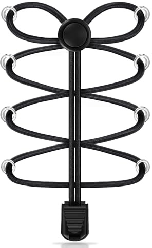 AIXMEET 1 Paar Elastische Schnürsenkel Ohne Binden, 100CM Sport Schnürsenkel mit Schnellverschluss, Gummi Schnürsenkel für Kinder, ältere Menschen, Läufer (1 pair pure black)