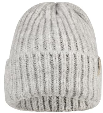 Sterntaler Strickmütze Soft Touch – kuschelweiche Unisex-Wintermütze für Babys und Kinder – warme Mütze für Jungen und Mädchen, Silber meliert, Größe 53