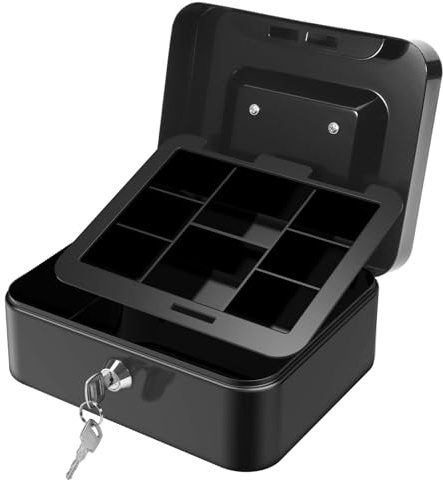 GLOSKIN Geldkassette Abschließbar,Geldkassette Mit Schlitz, Tragbares Money Box, Münzspeicherschicht, Artikelspeicher Sicher, 20 * 16 * 9 cm