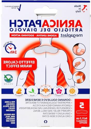 5 Patchs Chauffants - Soulagement Douleurs Musculaires et Articulaires - Effet Chauffant 24h - Zones Cervicale, Cou, Épaule, Poignet, Genou - Vegan - 5 Patchs Individuels