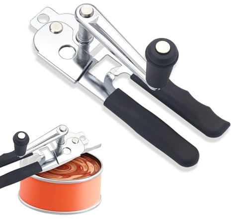 Belvanr Abrelatas Manual 2 en 1,Abridor de Latas, Abridor de Tarros de Acero Inoxidable, Abrelatas Manual Multifuncional, Ahorra Tiempo y Esfuerzo,Ideal para Mayores