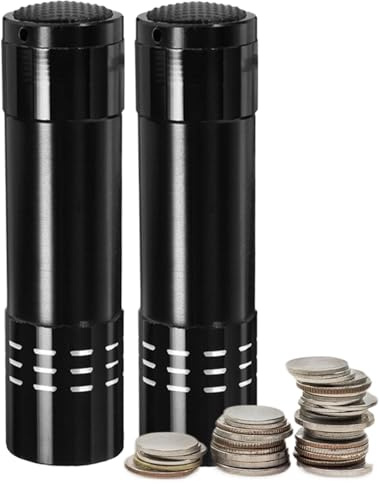 Ahuuen Caja Fuerte Disimulada - Caja de Escondite Secreto con Forma de Linterna 2 Piezas,Compartimento Discreto para Artículos, Efectivo y Objetos de, Escondite para Dinero en Linterna Falsa Seguro