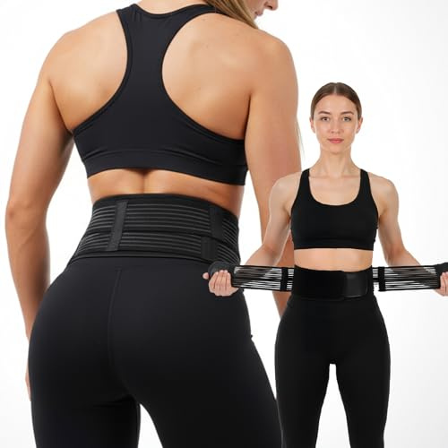 Abeillo Adjustable Si Joint Belt for Women, Breathable Sacroiliac for Women & Men, Belt Back Support Brace for Lower Back Pain for Lumbar, Hip And Pelvic Pain for Life, Work And Sport (L)