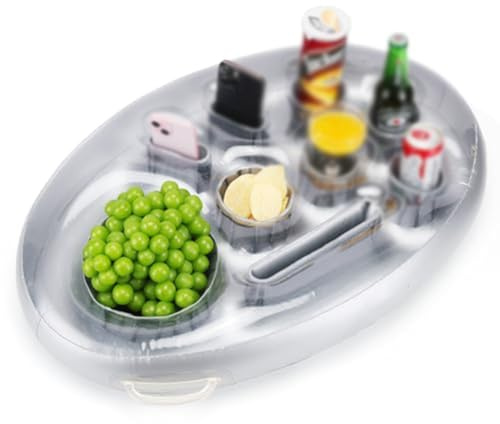 MoSundi Porte-boisson flottant gonflable pour piscine, grande capacité de stockage de tasses et collations, design stable anti-retournement pour adultes, 0,6 mm d'épaisseur, matériau antistatique