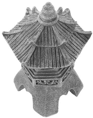 PHENOFICE Estatua de Jardín Farol Solar de Resina, Diseño Zen Tradicional, Decoración Versátil y Resistente al Agua para Jardín y Patio Exterior