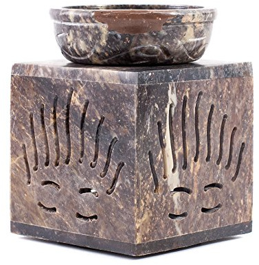 Mystic Moments | Rising Sun Soapstone Oil Burner with Sliding Door