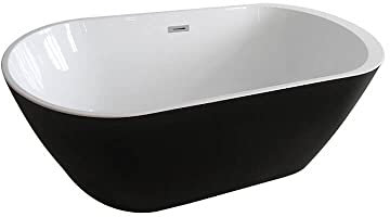 Home Deluxe - Bañera exenta - Bañera exenta de diseño Codo Negro - Dimensiones: aprox. 170 x 80 x 58 cm - Capacidad: 204 litros - Incl. accesorios completos