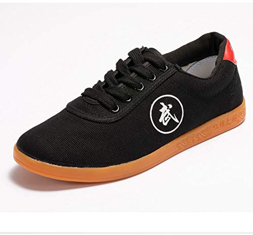 Meng Zapatillas de Taekwondo Antideslizantes Zapatos de Artes Marciales (Color : Black, Size : 38)