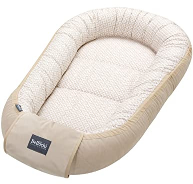 Bellochi Reducteur de Lit Bebe, Cale Bebe pour Lit, Cocon Bebe - 100% Coton, 0-12 Mois - Nid de Bebe, Baby Nest - 90x60 cm (Lux)