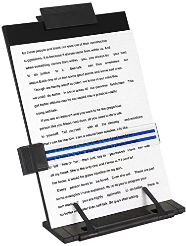 Support de documents de bureau avec 7 positions réglables, organiseur de fichiers en métal noir, porte-copie pour écrire des discours, lire des lettres A4, livre de musique, tablette, bureau, avec