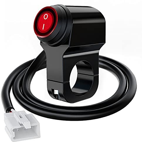 Nilight Motorcycle Handlebar Switch Plug and Play 12V ATV Light Push Button Waterproof ON Off Switches for UTV Driving Lights- Fits 7/8 Handlebars (22mm)