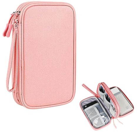Vastsea Kabelväska, elektrisk organisatör, kabelväska, elektronisk väskaarrangör, för tillbehör, mobiltelefon, laddkabel, powerbank, SD-kort, USB-sticks