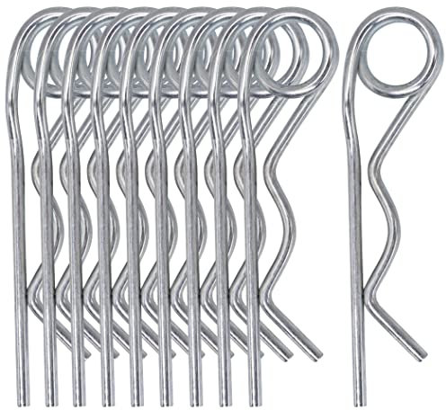 SKIR'CO (10 pièces) Goupilles Ressort Acier Zingué 2 mm, Clips R Double Anneau, Goupille Ressort R