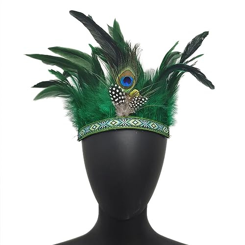 Bandeau De Plumes, Plume Coiffe Couronne Coiffe Plume Garniture Couronne Plume Garniture Couture Artisanat Couronne Paon Fascinator Bandeaux Décoratifs Pour Costume De Fête Halloween Bandeau