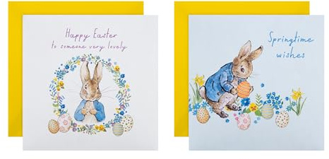 Hallmark Easter Card Multipack, Pack of 10 Easter Cards, Peter Rabbit Designs, Beatrix Potter, White, Blue, Yellow