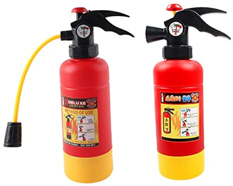 SUPVOX Extintor De Juguete De Agua para Niños, 2 Piezas Pequeño y Grande, Plástico Seguro, Accesorios para Disfraces De Bombero, Juego Interactivo Interior y Exterior, Fácil De Usar