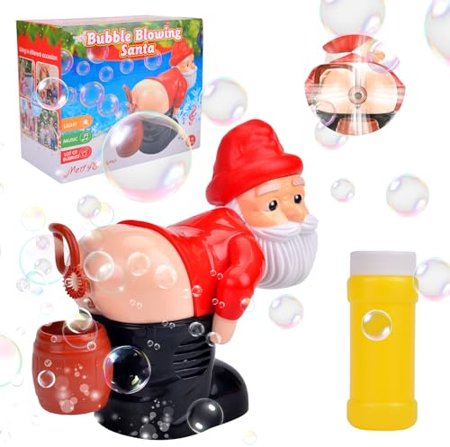 Bubble Machine for Babies, Farting Bubble Maker Toy for Kids Adults, Electric Blowing Bubble Toy with Light and Music, Soap Fart Bubble Machine Funny Gift for Christmas Outdoor Garden Party