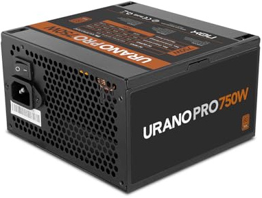 NOX Xtreme Products URANO Pro 750W 80 Plus Bronze–Fuente de Alimentación ATX, Ventilador Silencioso 120 mm PWM, Protección Integral (OVP, UVP, OPP, SCP, OTP), PFC Activo, Cables Planos, Negro