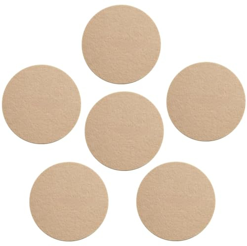 6Pcs Round Felt Cup Mats, 10cm Champagne Felt Coasters, Heat Resistant Coasters for Tabletop Protection