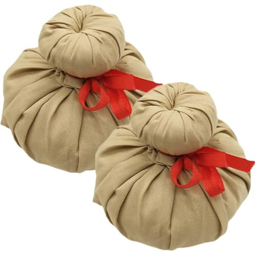 WESIEVYA Bolas de Masaje Tailandesas 2 Pcs Bolsitas de Hierbas Chinas Naturales para Compresa Térmica Moxibustión y Alivio Muscular Esferas Suaves y Multifuncionales para Spa y