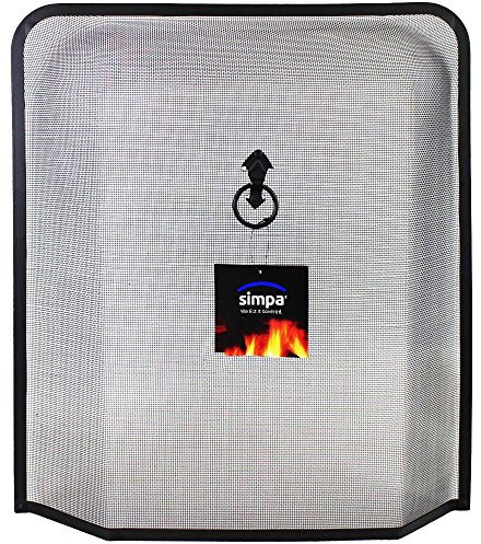 Ascot Black Fire Place Fire Screen Spark Flame Guard Circle Hooped Loop Mesh Panel Design