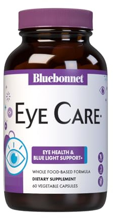 Bluebonnet Nutrition Eye Care Macular & Blue, Eye Health & Blue Light Support*, Vegan, Kosher-Certified, Gluten-Free, Dairy-Free, 60 Vegetable Capsules, 30 Servings