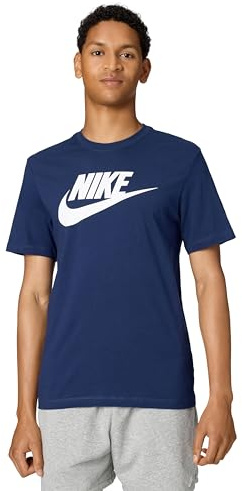 NIKE AR5004-411 M NSW Tee Icon Futura T-Shirt Uomo Midnight Navy/White Taglia M