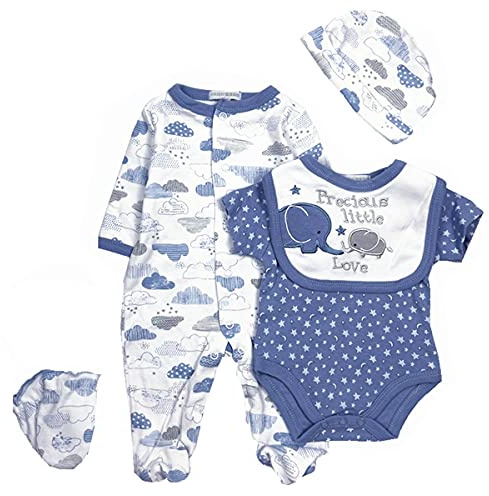 Reborn Dolls Baby Boy Clothes 5 Pcs Set Elephant Clothing for 20-22 Inch Reborn Newborn Baby Doll Clothes