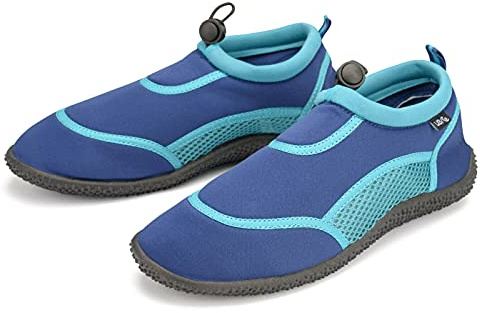 Girls Wet Shoes Women's Adult Size 3 Aqua Beach Surf Water Boots Swim Foot Protection - Blue & Turquoise