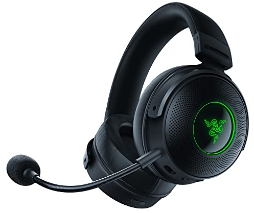 Razer Kraken V3 Pro HyperSense Wireless Gaming Headset with Feel Technology: Triforce Titanium 50mm Driver, THX Spatial Audio, HyperSpeed Wireless, Hybrid Fabric and