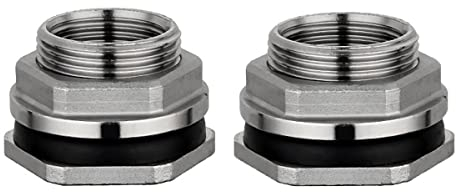 2 Stück Edelstahl Gartenschlauch Schottverschraubung, 1/2 3/4 1 1-1/4 1-1/2 2 BSP Innengewinde SUS304 Rohr Einzelner Loser Schlüssel Schwenkverschraubung Mutter Wassertank Verbindungsstück ( Siz