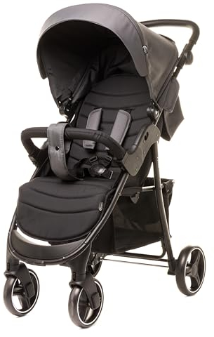 Rapid kinderwagen buggy bis 22 kg, kompakter buggy, klein, leicht und stabil, amortisierte Räder (Graphit)