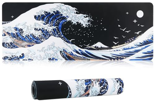 HoYiXi Gaming Mouse Pad Extra Large Computer Keyboard Mouse Mat Desk Pad Soft Smooth Surface and Anti-Slip Rubber Base Soft Cloth XXL Mouse Pad 600 x 300 x 3 MM-HL